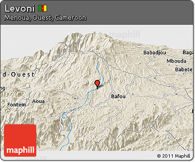 Shaded Relief Panoramic Map of Levoni