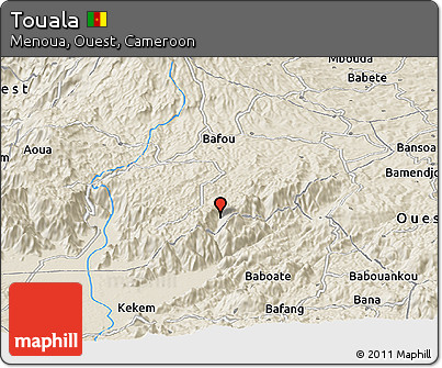 Shaded Relief Panoramic Map of Touala