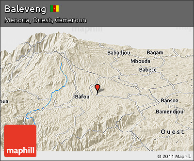 Shaded Relief Panoramic Map of Baleveng