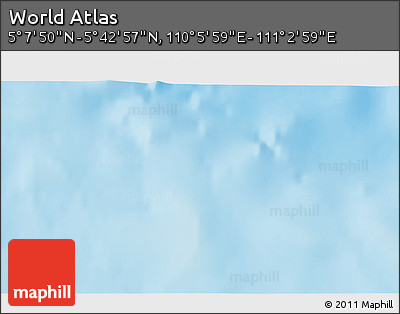 Physical 3D Map of the Area around 5° 25' 24" N, 110° 34' 29" E