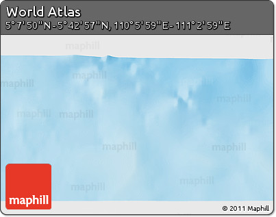 Physical 3D Map of the Area around 5° 25' 24" N, 110° 34' 29" E