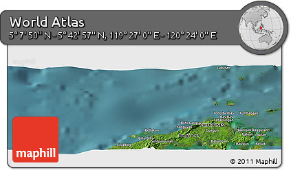 Satellite Panoramic Map of the Area around 5° 25' 24" N, 119° 55' 30" E