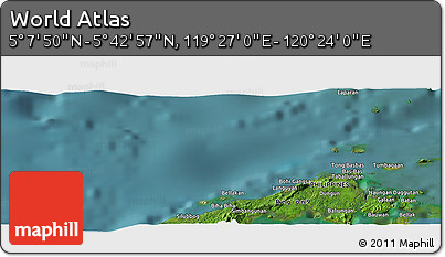 Satellite Panoramic Map of the Area around 5° 25' 24" N, 119° 55' 30" E
