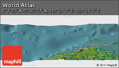 Satellite Panoramic Map of the Area around 5° 25' 24" N, 119° 55' 30" E