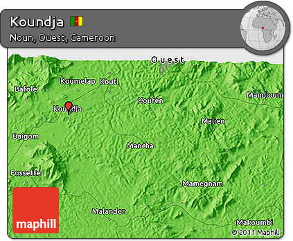 Political 3D Map of Koundja