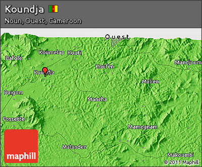 Political 3D Map of Koundja