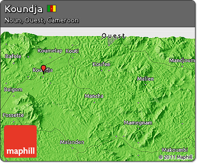 Political 3D Map of Koundja