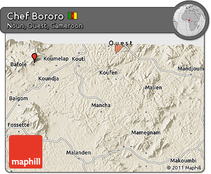 Shaded Relief 3D Map of Chef Bororo