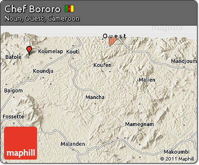 Shaded Relief 3D Map of Chef Bororo