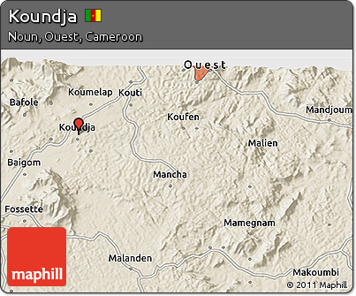 Shaded Relief 3D Map of Koundja