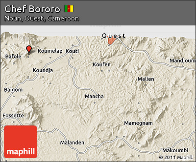 Shaded Relief 3D Map of Chef Bororo