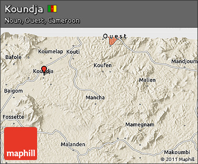 Shaded Relief 3D Map of Koundja