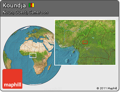 Satellite Location Map of Koundja