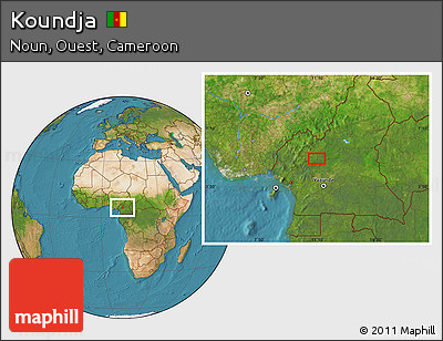 Satellite Location Map of Koundja