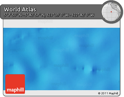 Shaded Relief 3D Map of the Area around 5° 25' 24" N, 123° 10' 30" W