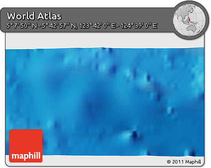 Physical 3D Map of the Area around 5° 25' 24" N, 124° 10' 30" E