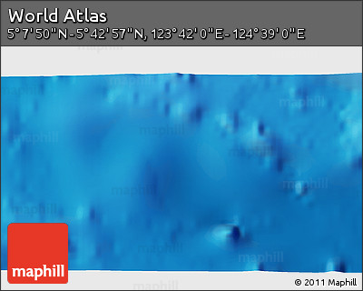 Physical 3D Map of the Area around 5° 25' 24" N, 124° 10' 30" E