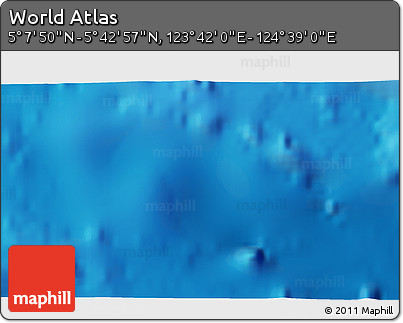Physical 3D Map of the Area around 5° 25' 24" N, 124° 10' 30" E