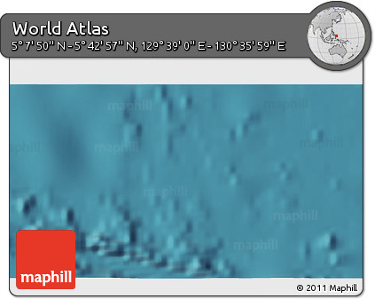 Satellite 3D Map of the Area around 5° 25' 24" N, 130° 7' 30" E