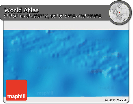 Physical 3D Map of the Area around 5° 25' 24" N, 136° 4' 29" E