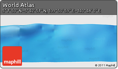 Physical Panoramic Map of the Area around 5° 25' 24" N, 140° 19' 29" E