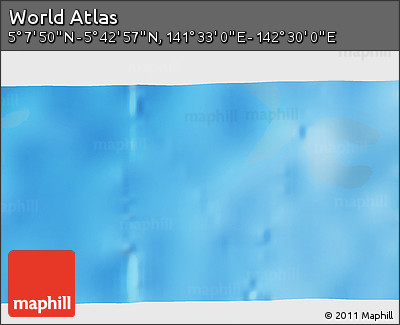 Physical 3D Map of the Area around 5° 25' 24" N, 142° 1' 30" E