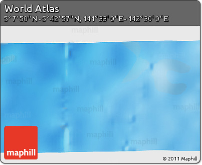Physical 3D Map of the Area around 5° 25' 24" N, 142° 1' 30" E