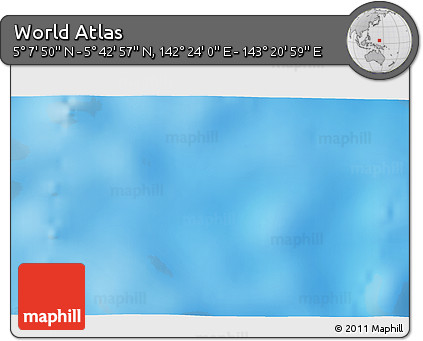 Physical 3D Map of the Area around 5° 25' 24" N, 142° 52' 30" E