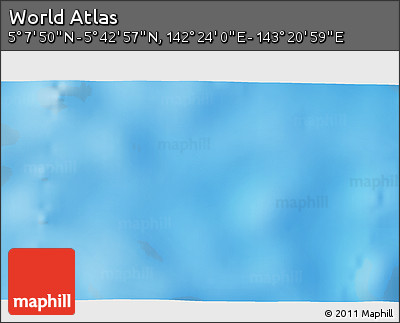 Physical 3D Map of the Area around 5° 25' 24" N, 142° 52' 30" E