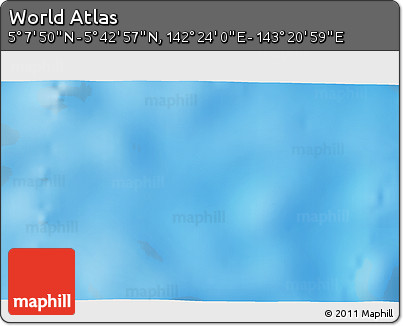 Physical 3D Map of the Area around 5° 25' 24" N, 142° 52' 30" E