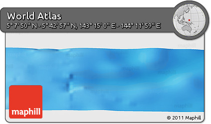 Physical Panoramic Map of the Area around 5° 25' 24" N, 143° 43' 29" E