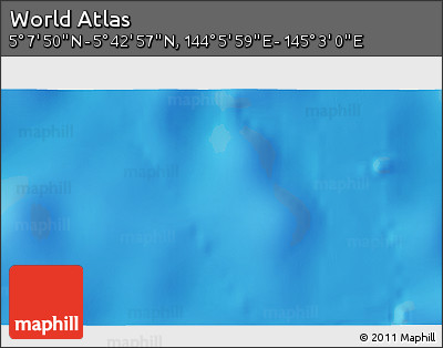 Physical 3D Map of the Area around 5° 25' 24" N, 144° 34' 29" E