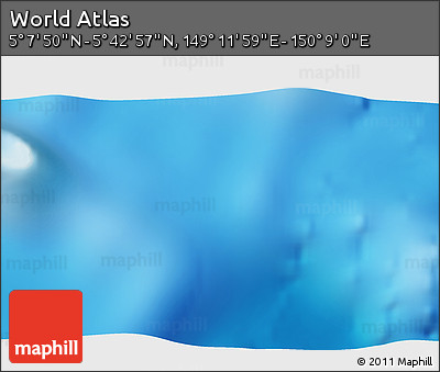 Physical 3D Map of the Area around 5° 25' 24" N, 149° 40' 30" E