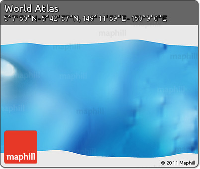 Physical 3D Map of the Area around 5° 25' 24" N, 149° 40' 30" E