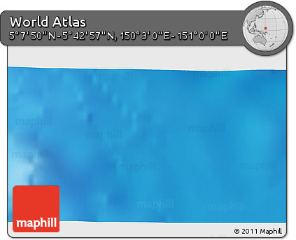 Physical 3D Map of the Area around 5° 25' 24" N, 150° 31' 30" E