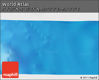 Physical 3D Map of the Area around 5° 25' 24" N, 150° 31' 30" E