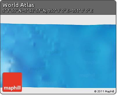 Physical 3D Map of the Area around 5° 25' 24" N, 150° 31' 30" E