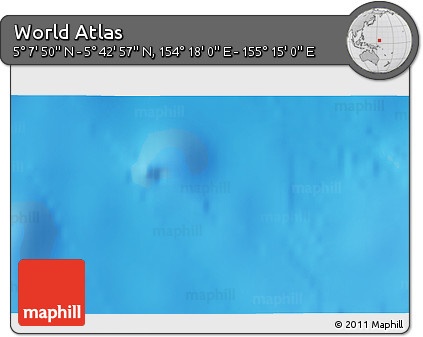 Physical 3D Map of the Area around 5° 25' 24" N, 154° 46' 30" E