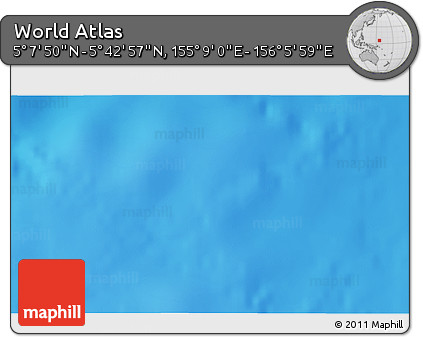 Physical 3D Map of the Area around 5° 25' 24" N, 155° 37' 30" E