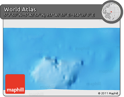 Physical 3D Map of the Area around 5° 25' 24" N, 158° 10' 30" E