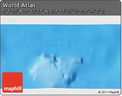 Physical 3D Map of the Area around 5° 25' 24" N, 158° 10' 30" E