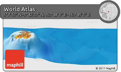Political Panoramic Map of the Area around 5° 25' 24" N, 163° 16' 30" E
