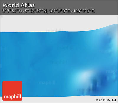 Physical 3D Map of the Area around 5° 25' 24" N, 167° 31' 30" E