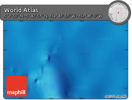 Shaded Relief Map of the Area around 5° 25' 24" N, 168° 13' 29" W