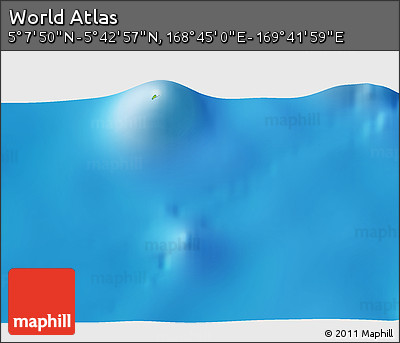 Physical 3D Map of the Area around 5° 25' 24" N, 169° 13' 29" E