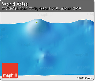 Physical 3D Map of the Area around 5° 25' 24" N, 169° 13' 29" E