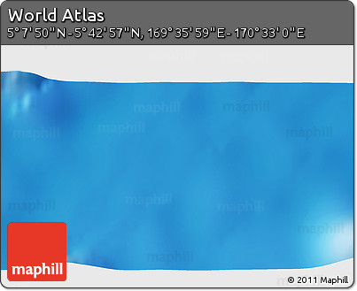 Physical 3D Map of the Area around 5° 25' 24" N, 170° 4' 29" E