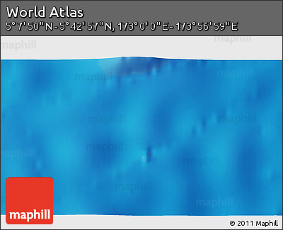 Physical 3D Map of the Area around 5° 25' 24" N, 173° 28' 29" E