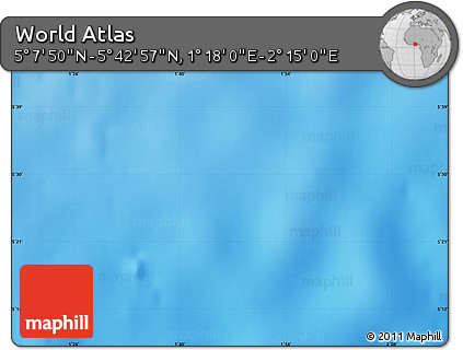 Physical Map of the Area around 5° 25' 24" N, 1° 46' 29" E