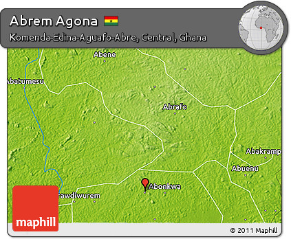 Physical 3D Map of Abrem Agona